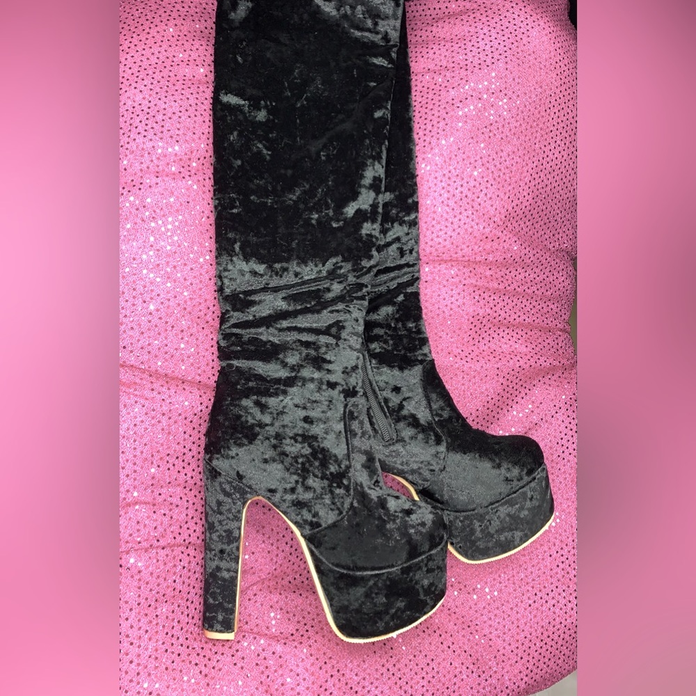 Black platform boots